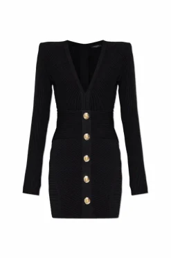 Balmain BLACK Ribbed dress