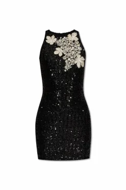 Balmain BLACK Sequin dress with shimmering crystals
