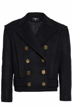 Balmain BLACK Short double-breasted coat