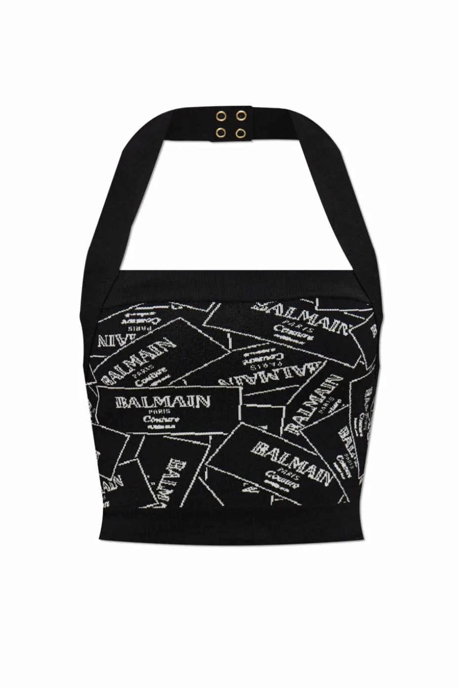 Balmain BLACK Short off-shoulder top