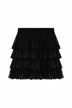 Balmain BLACK Short skirt with ruffles