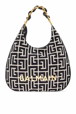 Balmain BLACK Shoulder bag `1945 Soft Large`