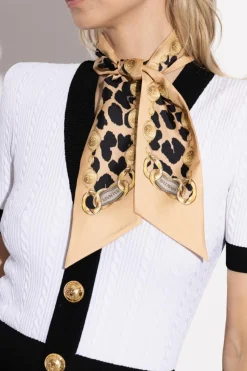 Balmain BLACK Silk scarf