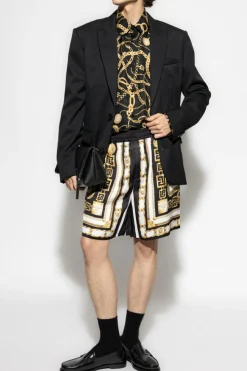 Balmain BLACK Silk shirt with print