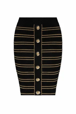 Balmain BLACK Skirt with lurex thread