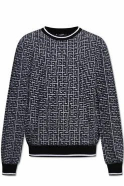 Balmain BLACK Sweater with Monogram