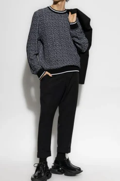 Balmain BLACK Sweater with Monogram