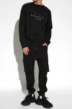 Balmain BLACK Sweatpants with logo