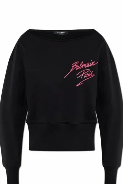 Balmain BLACK Sweatshirt with printed logo