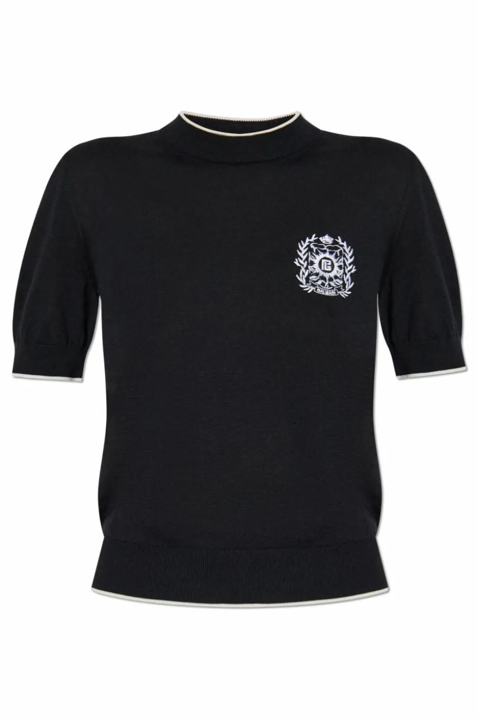 Balmain BLACK Top with embroidered logo