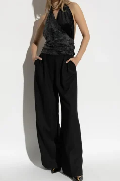 Balmain BLACK Top with shimmering sequins