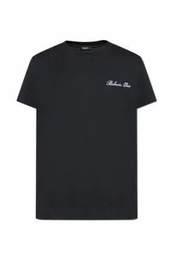 Balmain BLACK T-shirt with embroidered logo