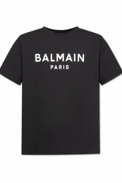 Balmain BLACK T-shirt with printed logo