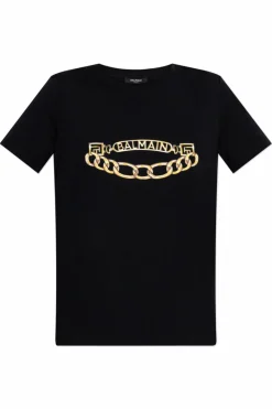 Balmain BLACK T-shirt with print