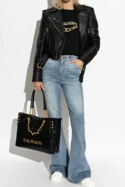 Balmain BLACK T-shirt with print