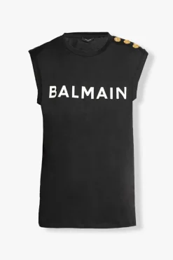 Balmain BLACK T-shirt with logo
