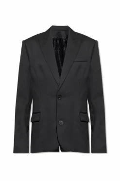 Balmain BLACK Wool blazer with closed lapels