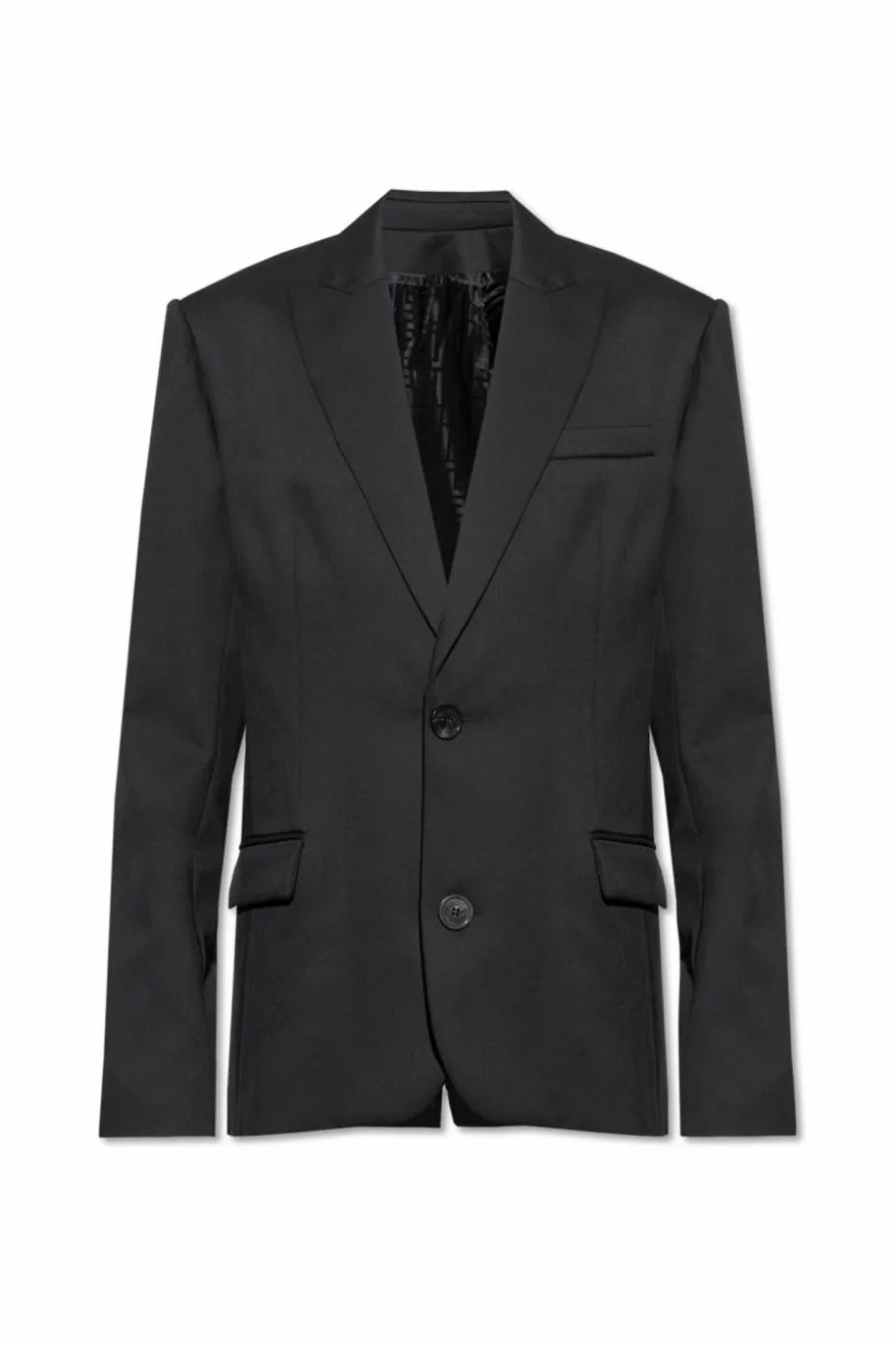Balmain BLACK Wool blazer with closed lapels