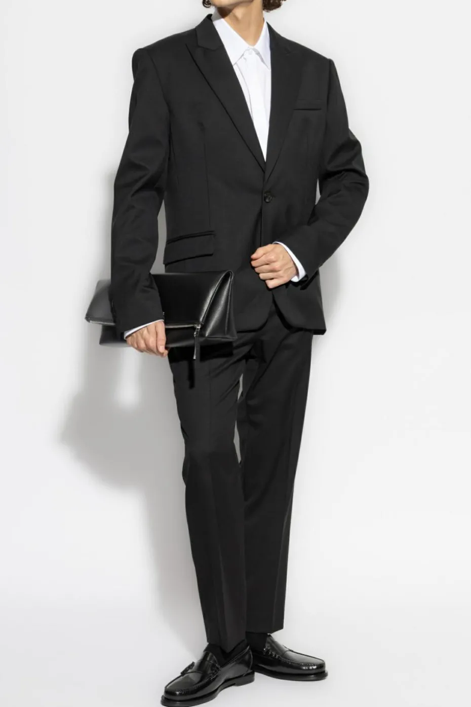 Balmain BLACK Wool blazer with closed lapels