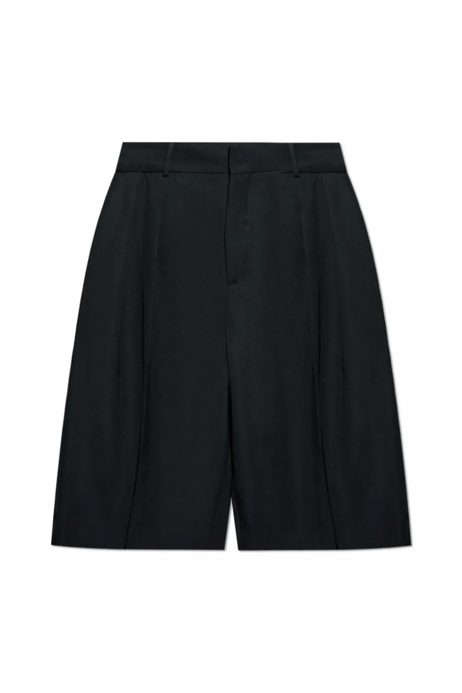 Balmain BLACK Wool pleated shorts