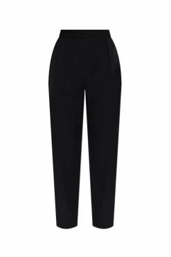 Balmain BLACK Wool trousers with pleats