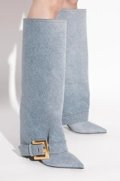 Balmain BLUE "Anthem" heeled boots