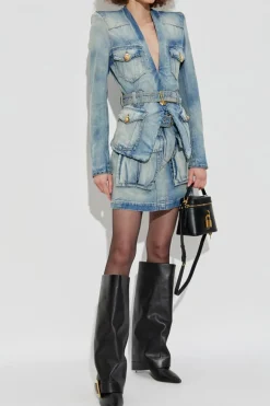 Balmain BLUE Denim skirt