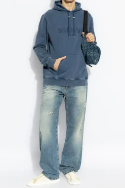 Balmain BLUE Jeans with vintage effect