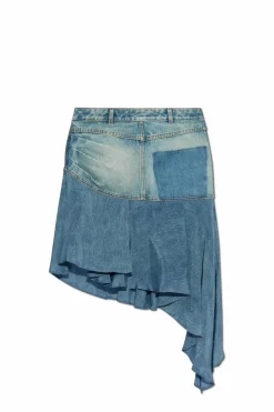 Balmain BLUE Skirt with asymmetrical cut