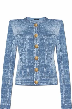 Balmain BLUE Snap-button cardigan