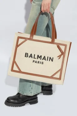 Balmain cream Balmain logo 'shopper' bag