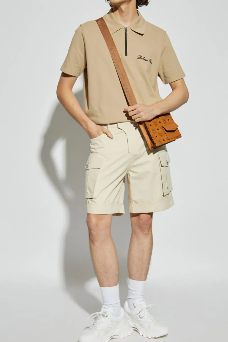 Balmain cream Cargo shorts