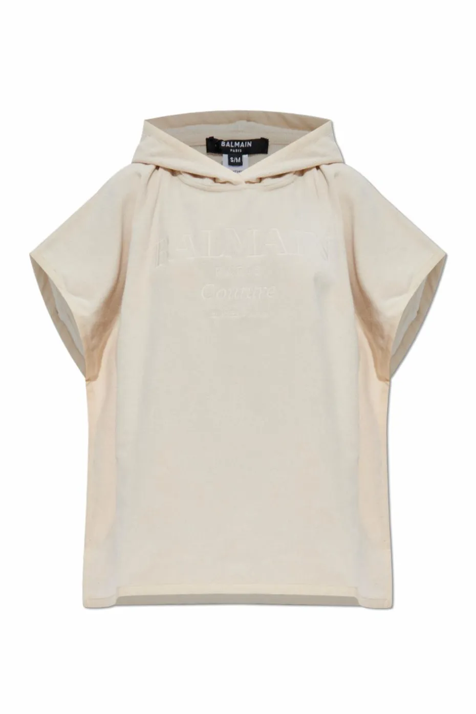 Balmain cream Cotton poncho