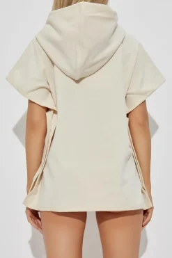 Balmain cream Cotton poncho