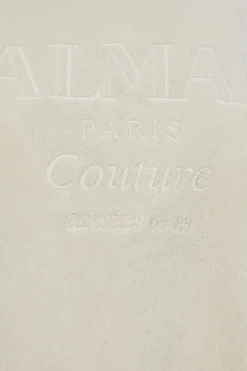 Balmain cream Cotton poncho
