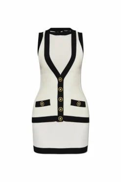 Balmain cream Fitted dress