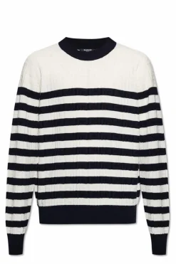 Balmain cream Sweater with striped pattern