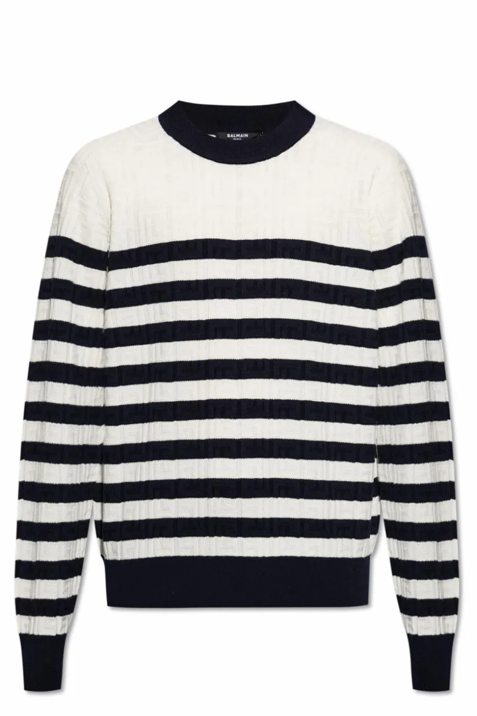 Balmain cream Sweater with striped pattern