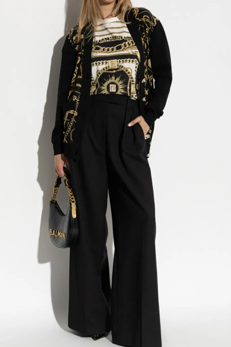 Balmain cream Top with print