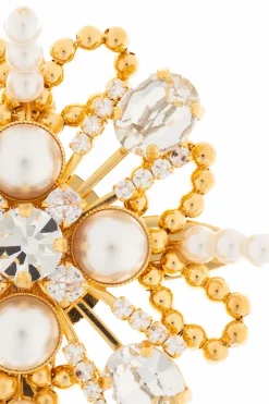 Balmain GOLD Brooch with shimmering crystals