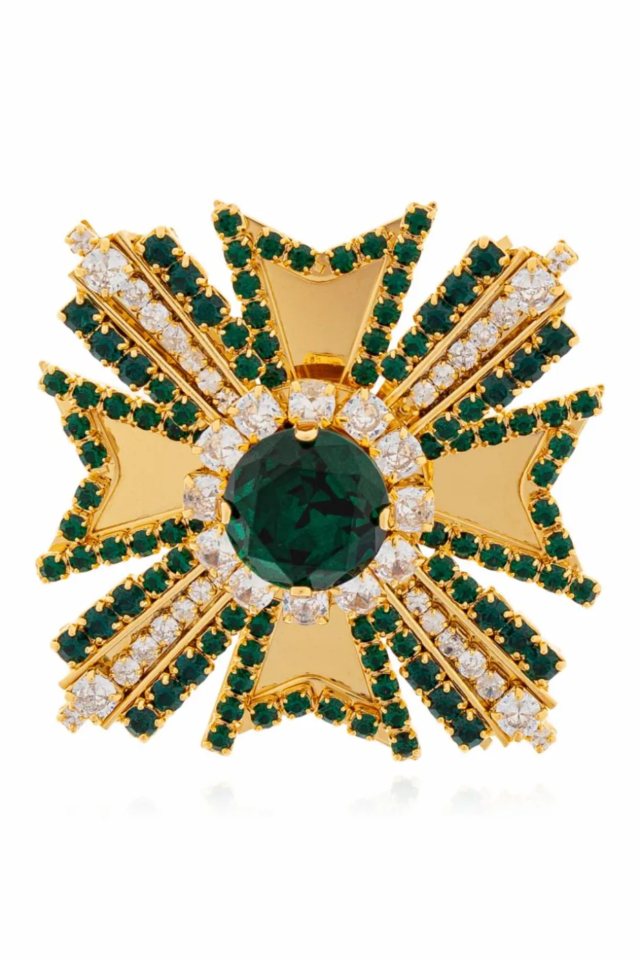 Balmain GOLD Brooch with crystals