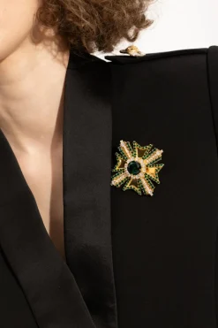 Balmain GOLD Brooch with crystals