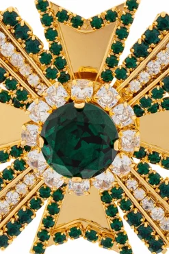 Balmain GOLD Brooch with crystals
