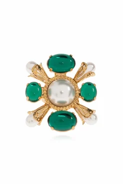 Balmain GOLD Ring with shimmering crystals