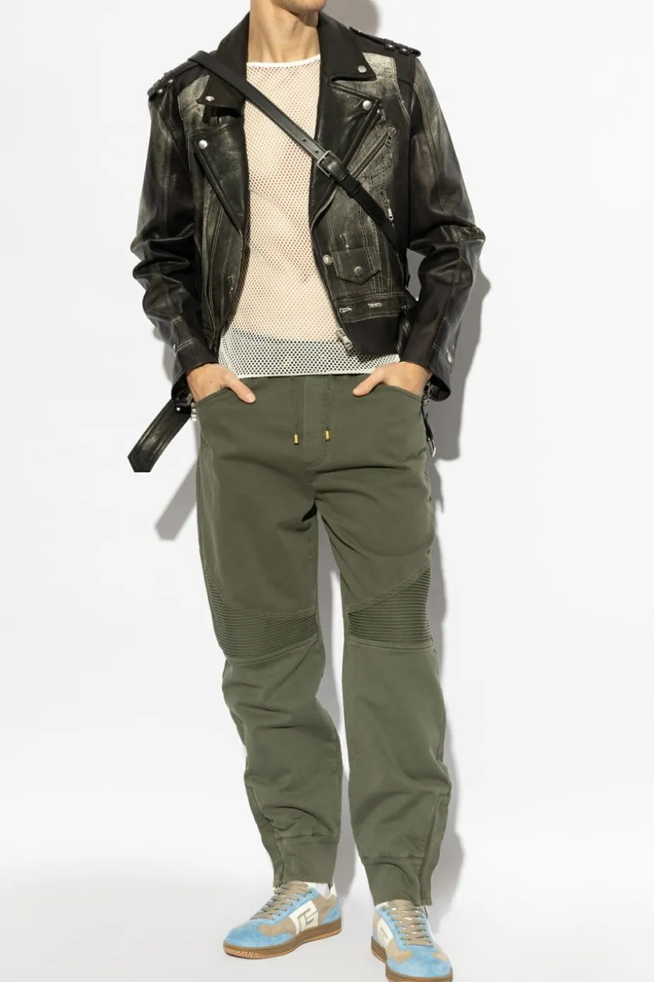 Balmain GREEN Pants with appliqué
