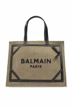 Balmain GREEN Shopper bag with logo