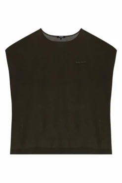 Balmain GREEN Silk top