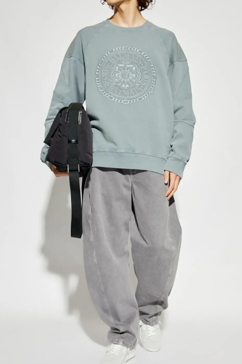Balmain GREY Sweatshirt with logo