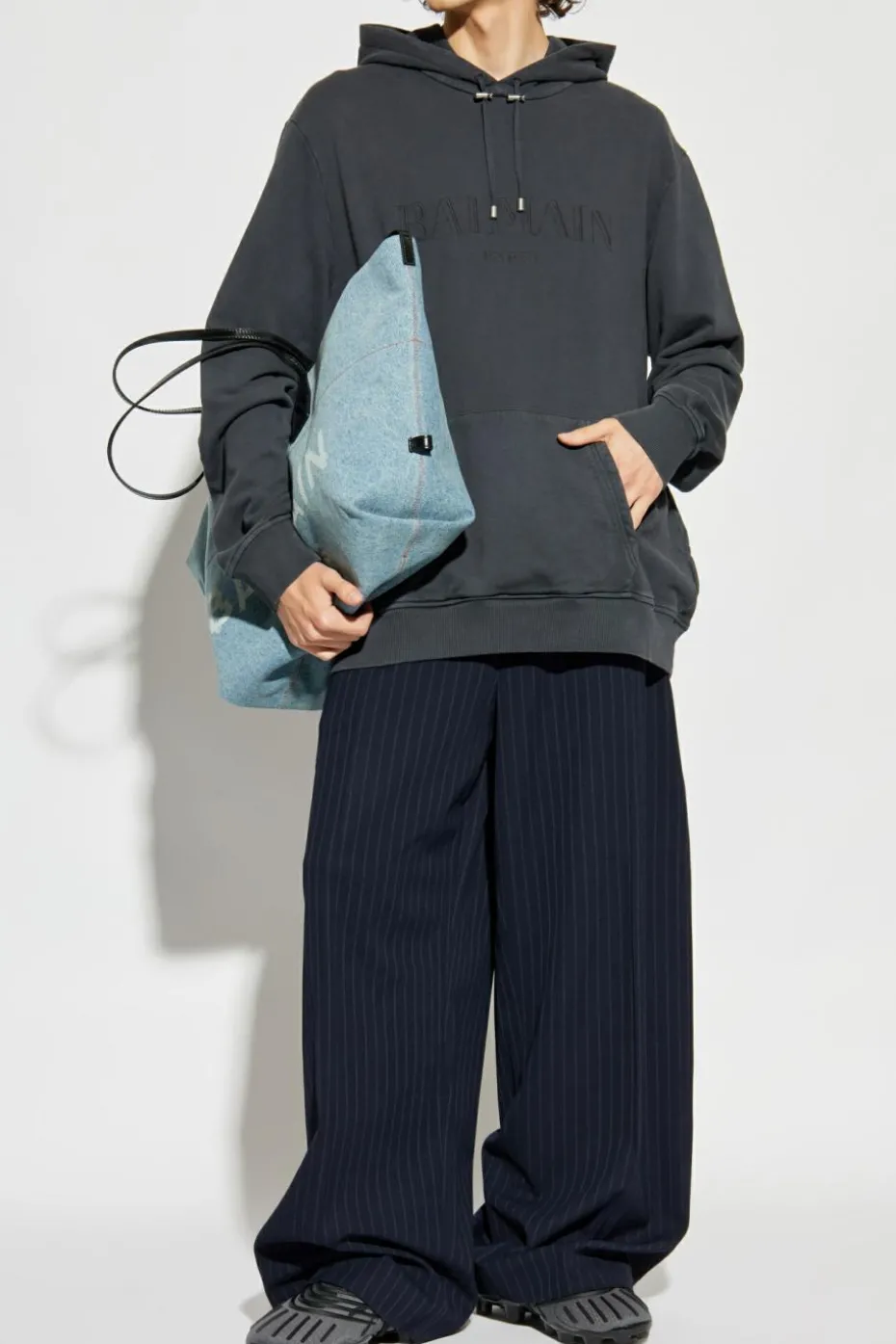 Balmain GREY Sweatshirt with logo