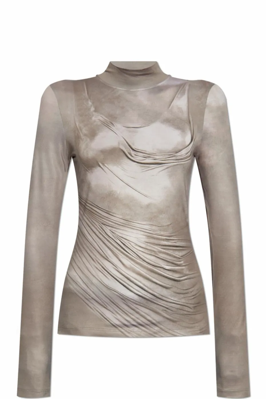 Balmain GREY Top with stand-up collar